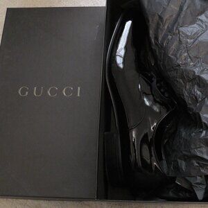 Vintage GUCCI MEN'S LUXURY DRESS PATENT LEATHER SHOES Lace-Up New in Box 10+ D